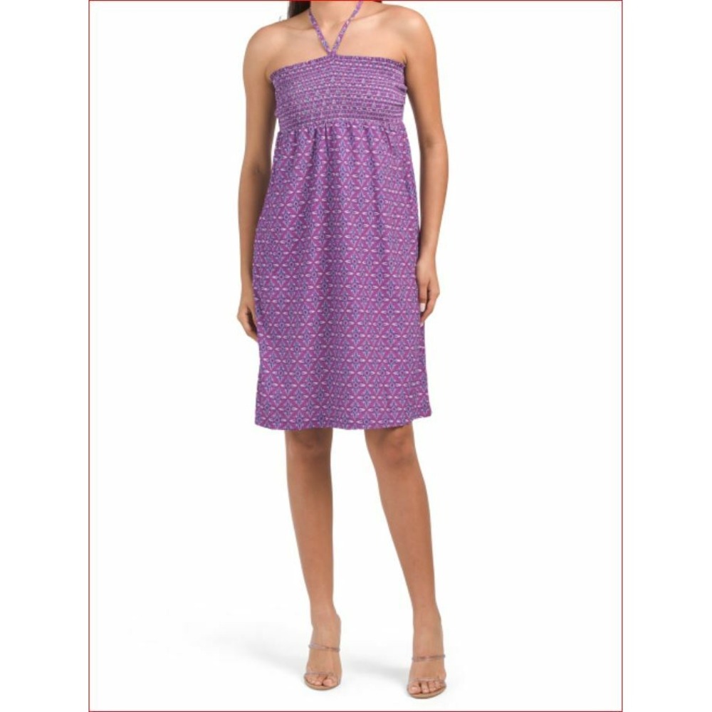 Club Monaco women dress cotton spandex T77654 purple pockets sz XXS $98